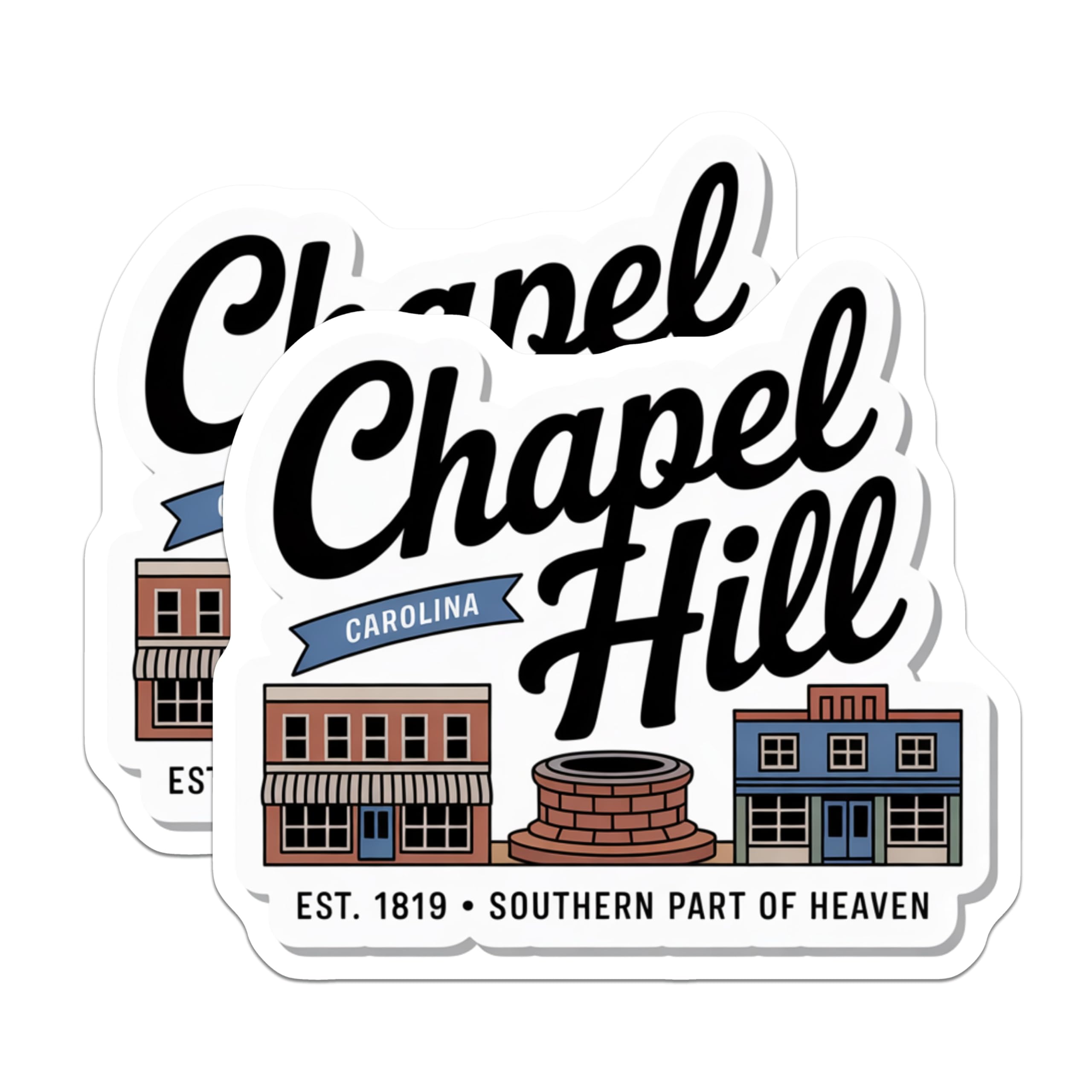 (2 Pack) Chapel Hill Magnets - North Carolina Souvenir - UNC Tar Heels Fridge Decor - 5" On Longest Side - Premium Magnet - for Cars, Refrigerators, Toolboxes, Lockers - Made in USA - MAG18741