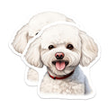 (2 Pack) Bichon Frise Magnets - Cute White Dog Refrigerator Decor - Happy Pet Parent Accessory - 5 Inches On Longest Side - Thick Durable Magnet - Made in USA - MAG29020