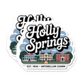 (2 Pack) Holly Springs Magnets - Antebellum Architecture Art - Historic Southern Town Landmark - 1836 Heritage Display - 5 Inches On Longest Side - Thick Durable Magnet - Made in USA - MAG19434