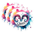 (3 Pack) Aries Zodiac Decals - Watercolor Art - Astrology Sign Decals- 3 Inches On Longest Side - Easy Peel & Apply - Made in USA - 3MCS5891