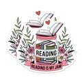 (2 Pack) Reading is My Jam Magnets - Book Lover Fridge Art - Literary Teacher Librarian Student - 5 Inches On Longest Side - Thick Durable Magnet - Made in USA - MAG39829