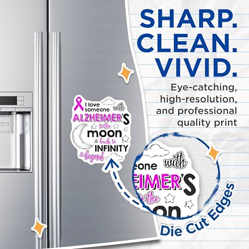 (2 Pack) Alzheimer's Awareness Magnets Magnets - Love Someone with Alzheimer's - 5" On Longest Side - Made in USA - Sticks to Refrigerators & Metal Surfaces - MAG8902