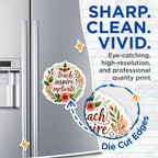 (2 Pack) Teach Inspire Motivate Magnets - Motivational Quote - Floral - Teacher Appreciation - Inspirational - 5" On Longest Side - for Cars, Fridges, Toolboxes - Made in USA - MAG4421