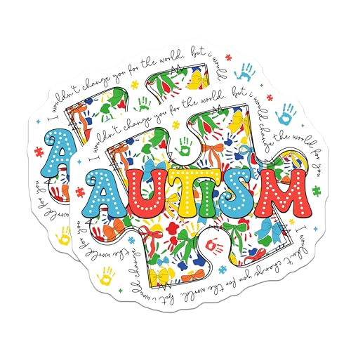 (2 Pack) Puzzle Piece Autism Magnet - Support Autism Community - 5" On Longest Side - Sticks to Smooth Flat Surfaces - Made in USA - MAG9843