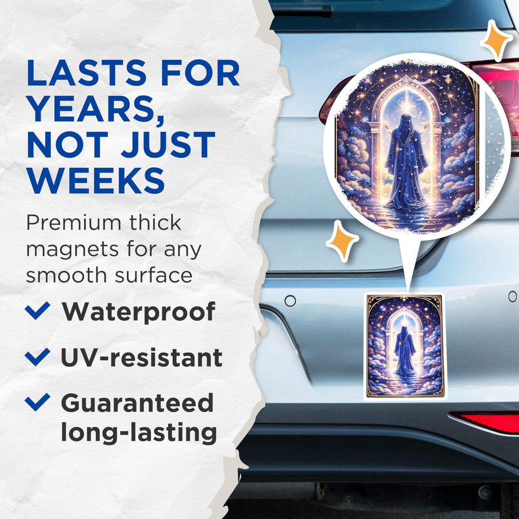 (2 Pack) Celestial Portal Magnets - Spiritual Art Refrigerator Magnets - Whimsical Decor - 5" On Longest Side - Premium Magnet - for Cars, Refrigerators, Toolboxes, Lockers - Made in USA - MAG14380