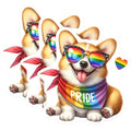 (3 Pack) Pride Corgi Decals - Rainbow Dog Stickers - Laptop Car Decals- 3 Inches On Longest Side - Easy Peel & Apply - Made in USA - 3MCS5973