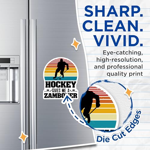 (2 Pack) Hockey Gives Me A Zamboner Magnets - Funny Hockey Magnets - Retro Hockey Magnets for Hockey Fans - 5" On Longest Side - for Cars, Fridges, Toolboxes - Made in USA - MAG4085