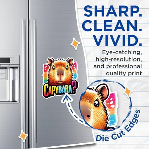(2 Pack) Capybara Magnets - Cute Animal Magnets - Funny Capybara Meme Magnets- 5" On Longest Side - for Fridges, Toolboxes, Cars - Made in USA - MAG2674
