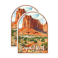 (2 Pack) Capitol Reef National Park Bumper Magnet - US National Park - Choose from 63 Parks - 5" On Longest Side - Decal for Car Bumper, Laptop, Water Bottle, Wall, and Window - MAG1543