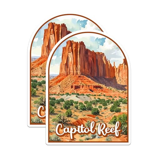 (2 Pack) Capitol Reef National Park Bumper Magnet - US National Park - Choose from 63 Parks - 5" On Longest Side - Decal for Car Bumper, Laptop, Water Bottle, Wall, and Window - MAG1543