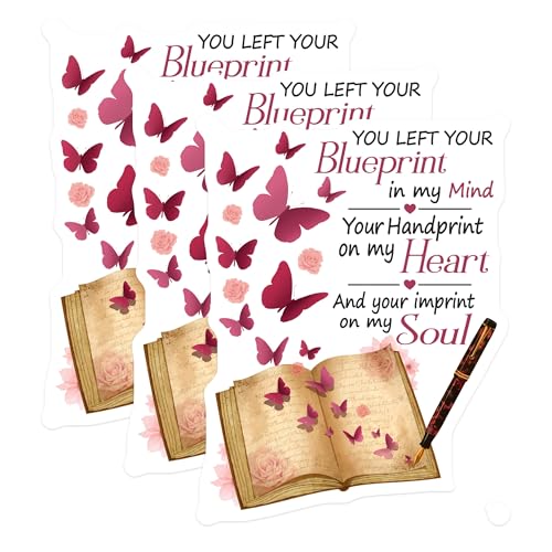 (3 Pack) Blueprint Mind Decals - Handprint Heart - Imprint Soul Laptop Decal - 3 Inches On Longest Side - Easy Peel & Apply - Made in USA - 3MCS4891