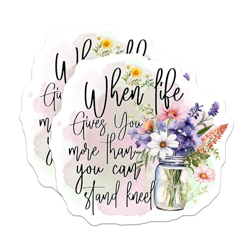 (2 Pack) Inspirational Quote Magnets - Floral Design - Motivational Fridge Magnets - 5" On Longest Side - for Cars, Fridges, Toolboxes - Made in USA - MAG4310