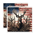 (2 Pack) Majestic Patriotic Deer Magnets - American Flag Background Wildlife Art - Rustic Hunter Lodge Cabin Decor - 5 Inches On Longest Side - Thick Durable Magnet - Made in USA - MAG19616