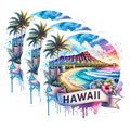 (3 Pack) Hawaii Decals - Laptop Decals - Tropical Island Stickers- 3 Inches On Longest Side - Easy Peel & Apply - Made in USA - 3MCS5676