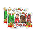 (2 Pack) Mama Claus Christmas Magnets - Holiday Mom Decor - Leopard Plaid Festive Kitchen Fridge - 5 Inches On Longest Side - Thick Durable Magnet - Made in USA - MAG30177
