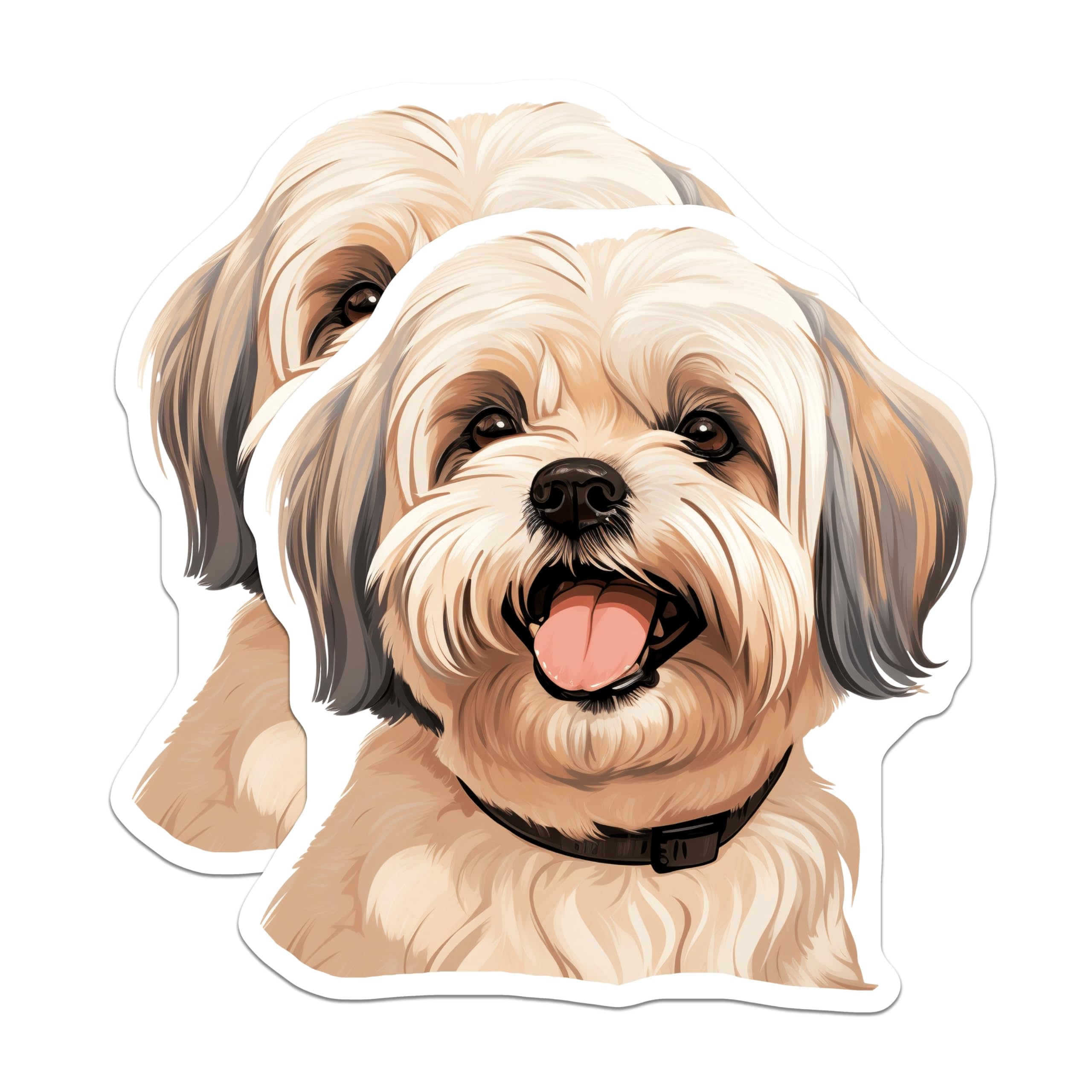 (2 Pack) Shih Tzu Dog Magnets - Cute Puppy Portrait Decor - Animal Lover Kitchen Refrigerator Art - 5 Inches On Longest Side - Thick Durable Magnet - Made in USA - MAG23570