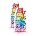 (2 Pack) Cute Rainbow Cats Stickers - Adorable Cat Stack - Colorful Cartoon Feline Art - 5" On Longest Side - Sticks to Smooth Flat Surfaces - Made in USA - BMCS9554