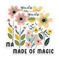 (2 Pack) Inspirational Flower Magnets - Positive Quote Magnets - Motivational Magnet - 5" On Longest Side - for Cars, Fridges, Toolboxes - Made in USA - MAG3862
