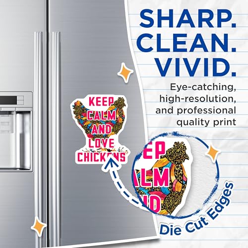 (2 Pack) Keep Calm and Love Chickens Magnets - Chicken Lover Decor - Farmhouse Kitchen Magnets - 5" On Longest Side - for Cars, Fridges, Toolboxes - Made in USA - MAG5641