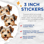 (3 Pack) Yorkie Puppy Decals - Cute Dog Stickers - Laptop Decals - 3 Inches On Longest Side - Easy Peel & Apply - Made in USA - 3MCS8634