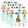(3 Pack) Autism Awareness Decals - Puzzle Piece - It's Ok to Be Different - 3 Inches On Longest Side - Easy Peel & Apply - Made in USA - 3MCS7704