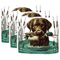 (3 Pack) Duck Hunting Dog Decals - Labrador Retriever - Waterscape Decal - 3 Inches On Longest Side - Easy Peel & Apply - Made in USA - 3MCS4799