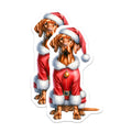 (2 Pack) Vizsla Christmas Magnets - Santa Dog Holiday Decor - Pet Lover Refrigerator Accents - Festive Kitchen Locker Art - 5 Inches On Longest Side - Thick Durable Magnet - Made in USA - MAG23346