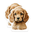 (2 Pack) Cute Puppy Magnets - Golden Retriever Dog Lover Decor - Pet Parent Refrigerator Art - 5 Inches On Longest Side - Thick Durable Magnet - Made in USA - MAG29661
