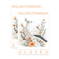 (2 Pack) Willow Ptarmigan Magnets - Alaska State Bird - Bird Lover Decor - 5" On Longest Side - Premium Magnet - for Cars, Refrigerators, Toolboxes, Lockers - Made in USA - MAG17978