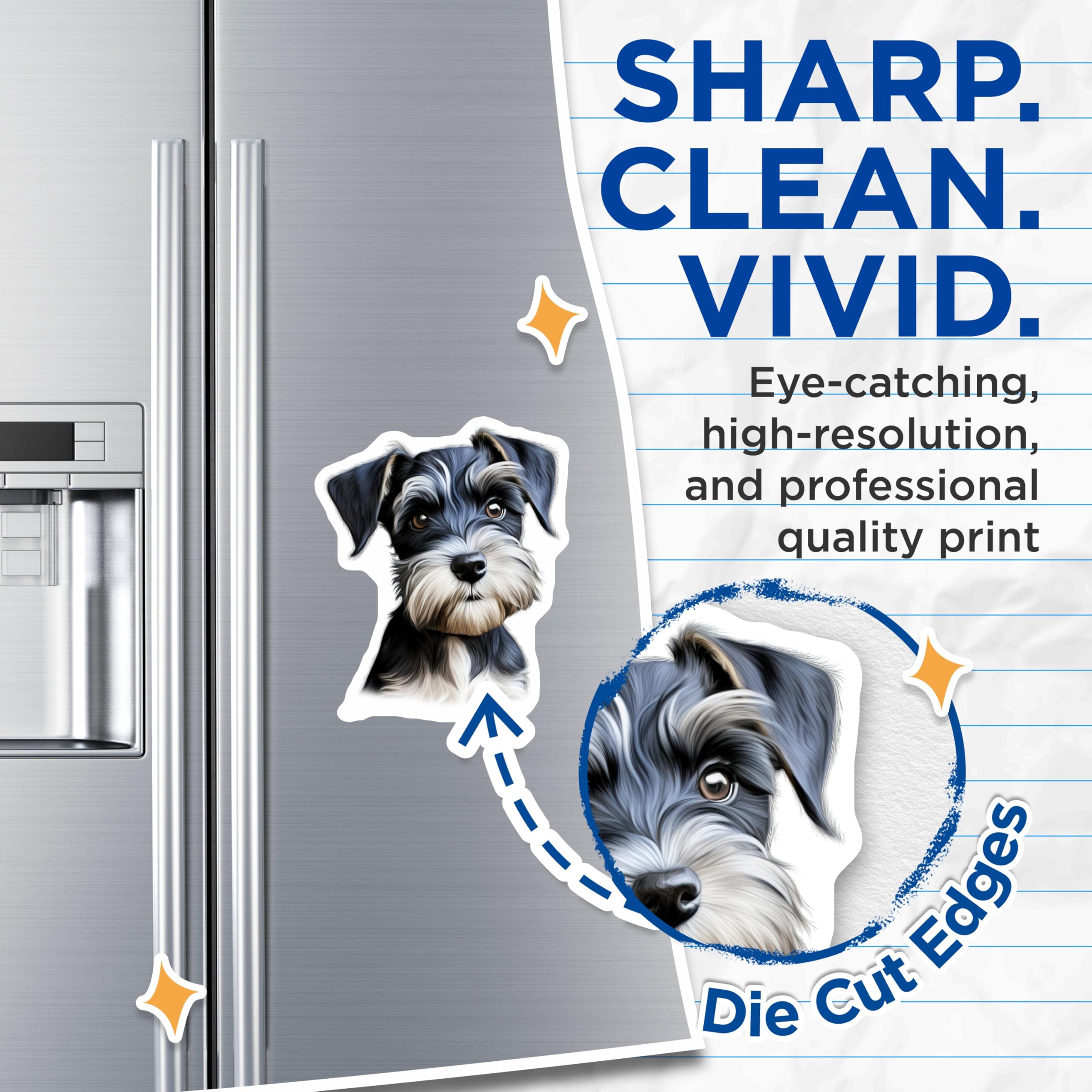 (2 Pack) Schnauzer Magnets - Dog Lover Decor - Pet Mom Home Decor - 5 Inches On Longest Side - Thick Durable Magnet - Made in USA - MAG28293