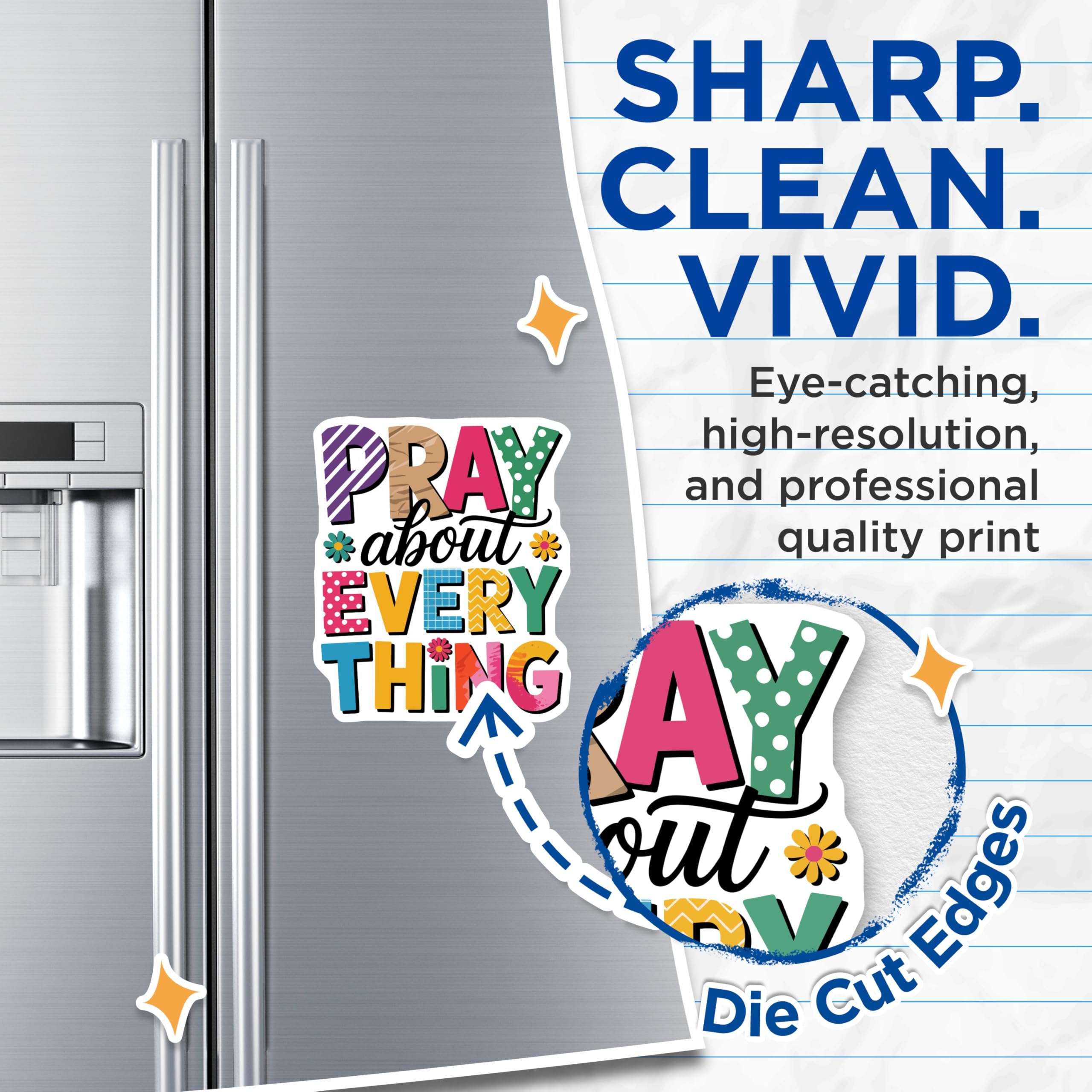 (2 Pack) Pray About Everything Magnets - Christian Inspirational Decor - Religious Faith Reminder - 5 Inches On Longest Side - Thick Durable Magnet - Made in USA - MAG22643