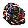 Patriotic Sticker, Military Sticker, American Flag Sticker, Purple Heart, Gun Sticker, Poppy, Veteran Sticker - 5" On Longest Side - Sticks to Smooth Flat Surfaces - Made in USA - BMCS14129