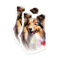 (2 Pack) Sheltie Dog Magnets - Watercolor Shetland Sheepdog Art - Happy Collie Pet Lover Fridge Display - 5 Inches On Longest Side - Thick Durable Magnet - Made in USA - MAG23284