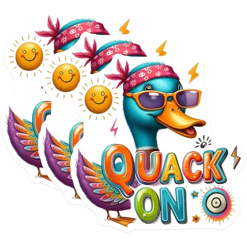 (3 Pack) Quack On Decals - Duck with Bandana - Laptop Decals- 3 Inches On Longest Side - Easy Peel & Apply - Made in USA - 3MCS5110
