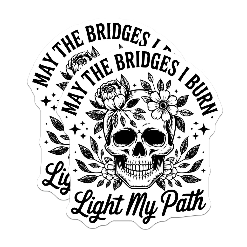 (2 Pack) Skull Flower Magnets - Gothic Home Decor - Inspirational Quote Magnets - 5" On Longest Side - Premium Magnet - for Cars, Refrigerators, Toolboxes, Lockers - Made in USA - MAG16676