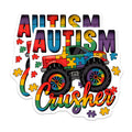 (2 Pack) Autism Crusher Monster Truck Magnets - Neurodiversity Awareness Decor - Special Needs Advocacy Display - 5 Inches On Longest Side - Thick Durable Magnet - Made in USA - MAG28662
