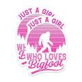 (2 Pack) Bigfoot Lover Magnets - Sasquatch Girl - Pink Sunset Yeti Refrigerator Decor - 5" On Longest Side - Premium Magnet - for Cars, Refrigerators, Toolboxes, Lockers - Made in USA - MAG18586