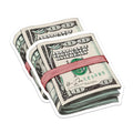 (2 Pack) Money Stack Stickers - Cash Bundle Sticker - Funny Dollar Bill - 5" On Longest Side - Sticks to Smooth Flat Surfaces - Made in USA - BMCS7229