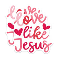 (2 Pack) Love Like Jesus Stickers - Inspirational Faith Stickers - Christian Religious Stickers - 5" On Longest Side - Sticks to Smooth Flat Surfaces - Made in USA - BMCS4132