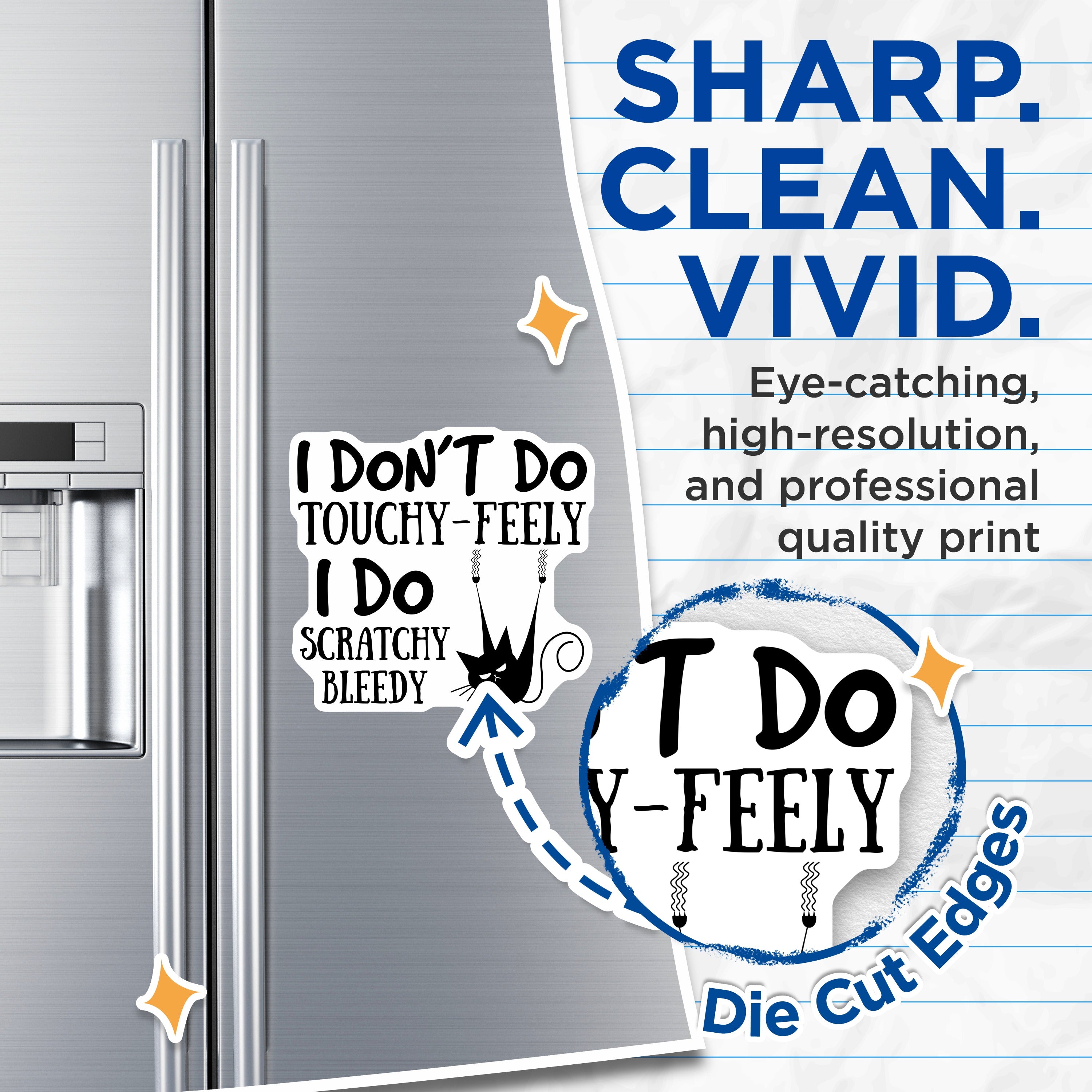 (2 Pack) Sarcastic Cat Humor Magnets - Introvert Anti Social Decor - Funny Cat Lover Fridge Art - 5 Inches On Longest Side - Thick Durable Magnet - Made in USA - MAG38004
