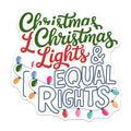 (2 Pack) Christmas Rights Magnets - Equal Rights Decor - Holiday Lights Magnets - 5" On Longest Side - Premium Magnet - for Cars, Refrigerators, Toolboxes, Lockers - Made in USA - MAG14742
