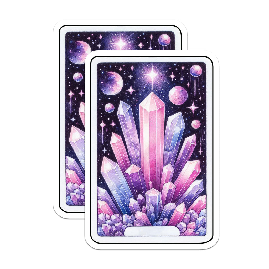 (2 Pack) Cosmic Crystal Cluster Magnets - Vibrant Space Galaxy Aesthetic Art - Celestial Fantasy Gemstone Refrigerator Decor - 5 Inches On Longest Side - Thick Durable Magnet - Made in USA - MAG20677