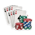 (2 Pack) Poker Playing Cards Stickers - Casino Theme - Gambling Chips - Fun Gaming Decal - 5" On Longest Side - Sticks to Smooth Flat Surfaces - Made in USA - BMCS7283
