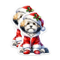 (2 Pack) Christmas Dog Magnets - Santa Puppy Decor - Pet Holiday Refrigerator Adornment - 5 Inches On Longest Side - Thick Durable Magnet - Made in USA - MAG29081