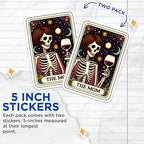 (2 Pack) The Mom Skeleton Stickers - Gothic Art Stickers - Unique Skeleton Wine Stickers - 5" On Longest Side - Sticks to Smooth Flat Surfaces - Made in USA - BMCS5456