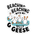 (2 Pack) Beaching with My Silly Geese Magnets - Cute Duck Magnets - Funny Animal Quote Magnets - 5" On Longest Side - for Cars, Fridges, Toolboxes - Made in USA - MAG4606