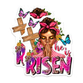 (2 Pack) He is Risen Magnets - Christian Easter Decor - Praying Woman Faith Art - 5 Inches On Longest Side - Thick Durable Magnet - Made in USA - MAG29010