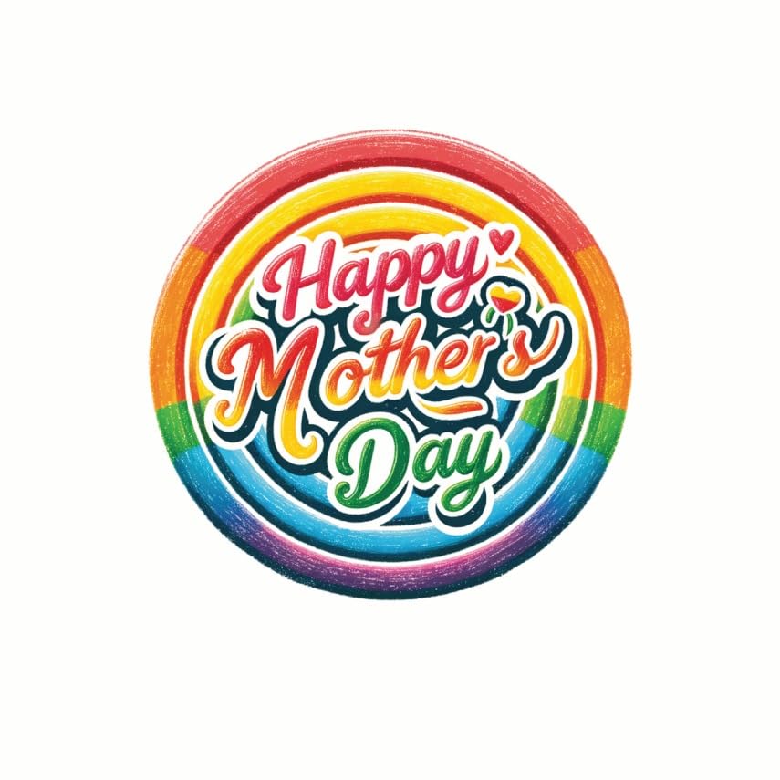 (3 Pack) Happy Mothers Day Decals - Rainbow - Laptop Decal - 3 Inches On Longest Side - Easy Peel & Apply - Made in USA - 3MCS7771