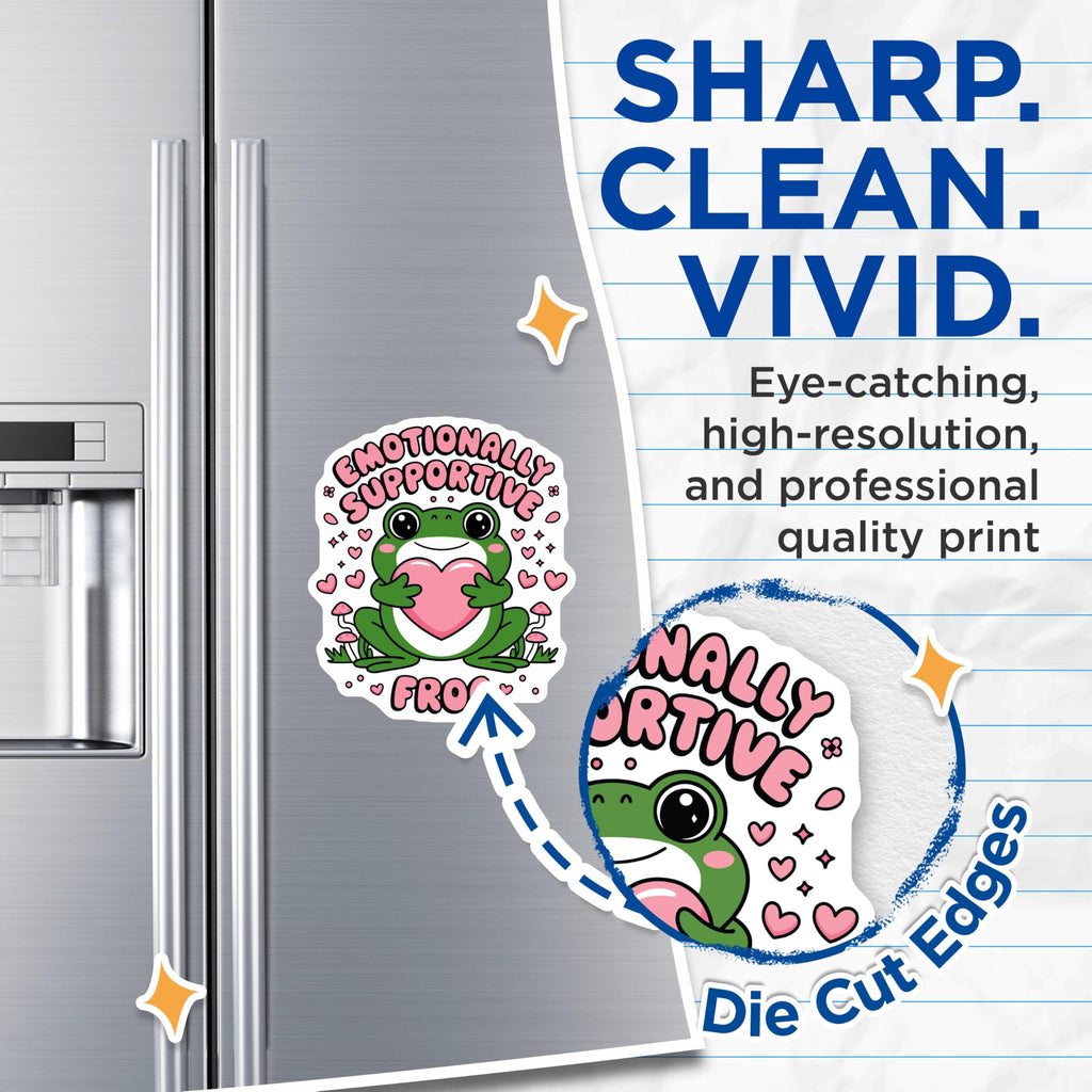 (2 Pack) Frog Magnets - Emotionally Supportive Frog - Cute Frog Decor - 5" On Longest Side - Premium Magnet - for Cars, Refrigerators, Toolboxes, Lockers - Made in USA - MAG16563
