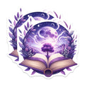 (2 Pack) Magic Open Book Magnets - Fantasy Landscape Art - Reader Aesthetic Decor - 5 Inches On Longest Side - Thick Durable Magnet - Made in USA - MAG38754